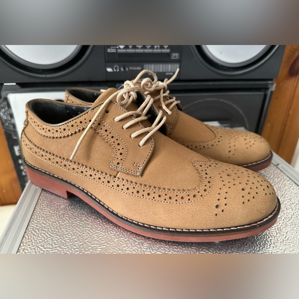 Men’s Bass- Jack Tan Brogue Casual Shoes Size 7.5 M